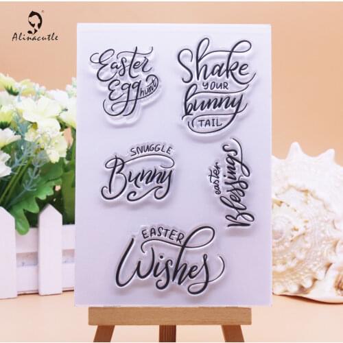 CLEAR STAMPS Happy Easter Sentiments Scrapbook Handmade Card Album Paper Craft Rubber Transparent Silicon Stamp AlinaCraft