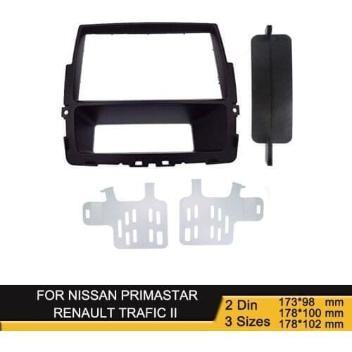 Radio Fascia Facia DVD Panel Plate Adapter Stereo Dash Kit for Nissan Primastar 2011 +, Renault Trafic II 2011+, Opel Vivaro 201
