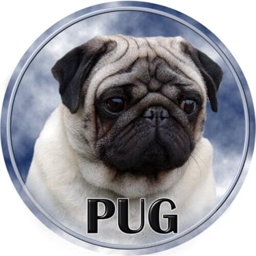 S40341# Various Sizes PVC Decal Pug Dog Car Sticker Waterproof For Bumper Rear Window Laptop Refrigerator Toilet