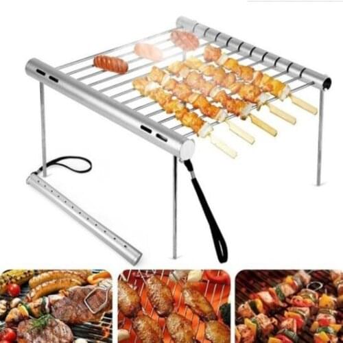 Folding Portable Stainless Steel BBQ Grill BBQ Grill Mini Pocket BBQ Grill Barbecue Accessories For Home Park Use Detachable BBQ