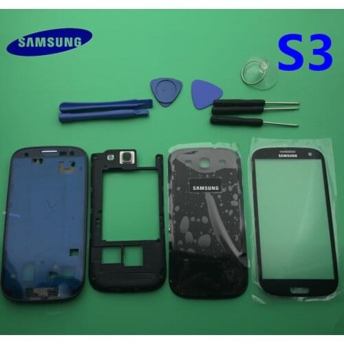 Replacement Parts for Samsung galaxy s3 i9300 i9305 9300i housing full set Cover Carcase case siii Accessories+Screen Glass Lens