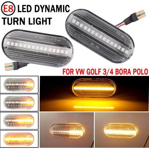 2pieces Led Dynamic Side Marker Turn Signal Light For Volkswagen VW Bora Golf 3 4 Passat 3BG Polo SB6 SEAT Ibiza Leon Skoda Ford