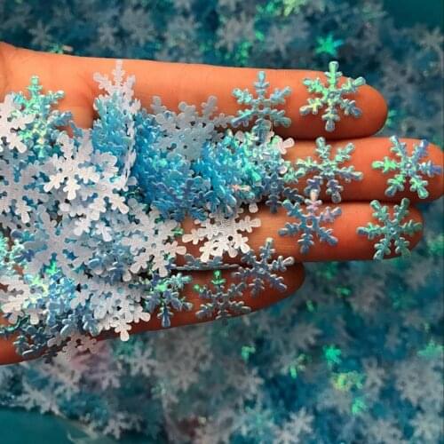 300pcs Christmas Ornament 2cm Snowflake Xmas Birthday Xmas Party Wedding Decoration DIY Handmade Home Decor