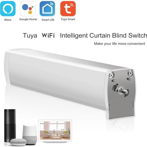 Tuya WIFI Smart Roller Blinds Switch Electric Curtain Control Remote Curtain Motor Compatible with Alexa Google Assistant IFTTT