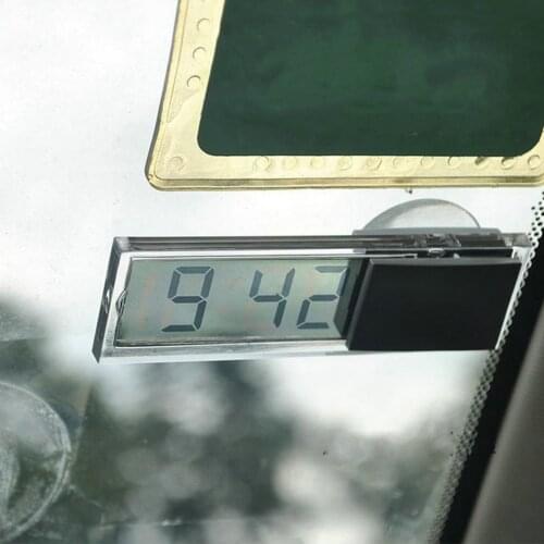 Universal Mini Digital Car Electronic Clock High Quality Durable Transparent LCD Display Digital Watch With Sucker Car Decor