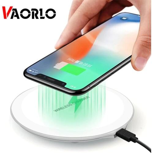 VAORLO QI Wireless Charger For iPhone X Xs MAX XR 8 Wireless Charging Pad For Samsung S8 S9 Plus USB Phone Charger Docking Dock