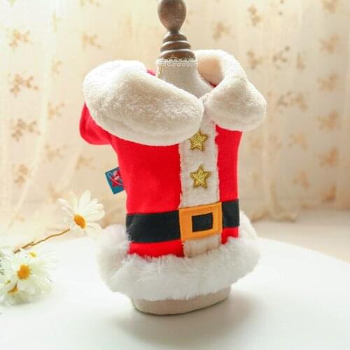 Pet Dogs Winter Clothes New Year Holidays Christmas Stars Coat Teddy Bichon Warm Jacket Clothing