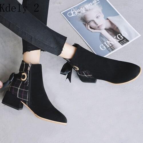 Autumn Winter Hot Sell Shoes Women Chelsea Boots Women Elastic Band Mid Heel All Match Comfortable Fashion Ankle Shoes