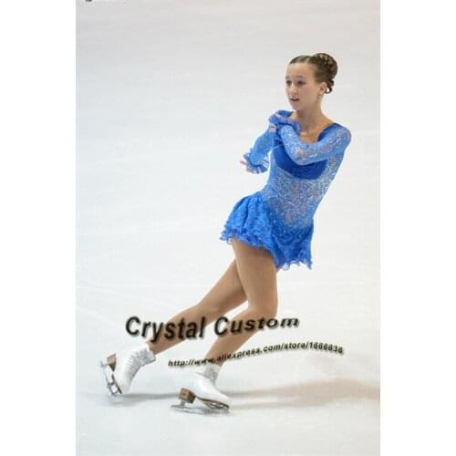Blue Hot Sales Figure Skating Dresses Adult Fashion New Brand Ice Figure Skating Dresses Competition For Women DR3477