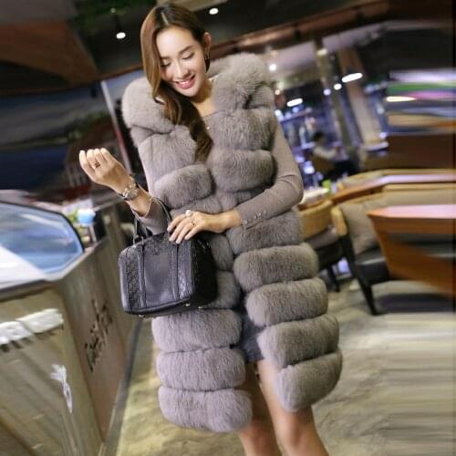 New Arrival Winter Keep Warm Fashion Fox Fur Long Vest Hot sale coat Womens Jacket Coat Fur Vests High-Grade Faux Fur Coat