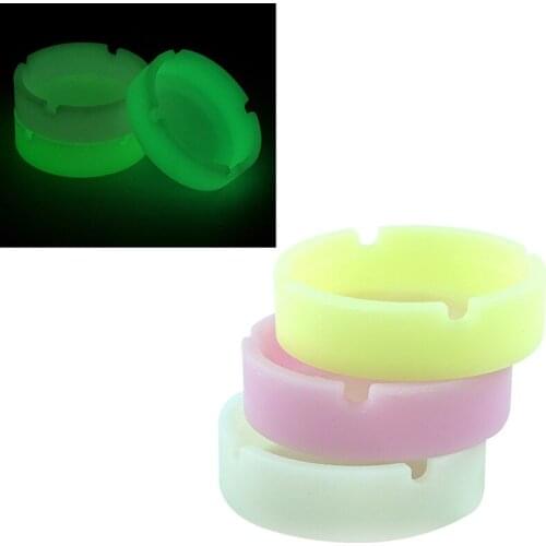 1pcs Silicone Soft Luminous Ashtray For Smoking Cigarette Cigar portable ashtray