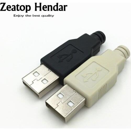 10 Pcs DIY USB 2.0 A Male Port Assembly Adapter Connector Plug Socket Solder Plastic Shell