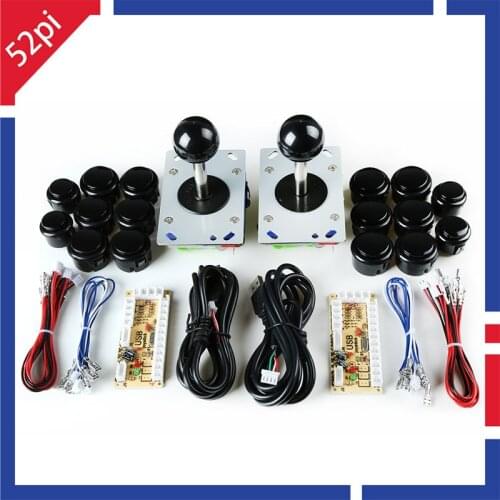 2 Sets of Arcade Game Machine DIY Parts for JAMMA MAME & RetroPie: Zero Delay USB Encoder+Joysticks+Push Buttons+Cables