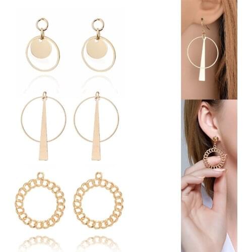 2020New 100Pcs Alloy Round Button for DIY Eariing or Necklace Pendant and Hair Accessories BY26-BY28