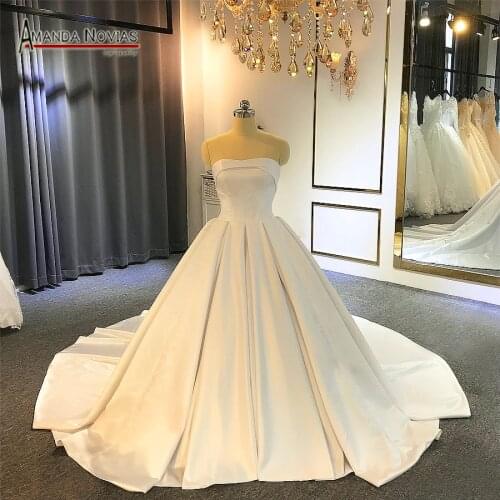 2019 Simple Satin wedding dress with good price bridal gown marriage