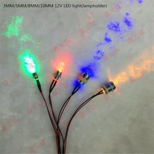 3MM 12V LED light beads lampholder red yellow blue green white warm white pink orange purple Transparent concentrated 50pcs/lot