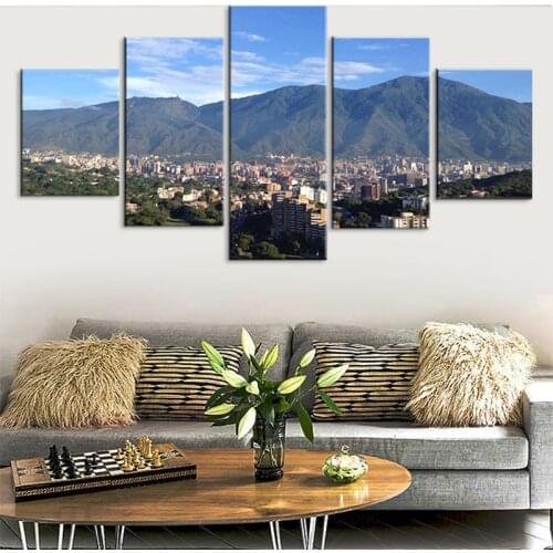 5 Pieces Avila Caracas Mountain Landscape painting Canvas Print Wall Art Poster Modern Home Decoration Living Room Pictures