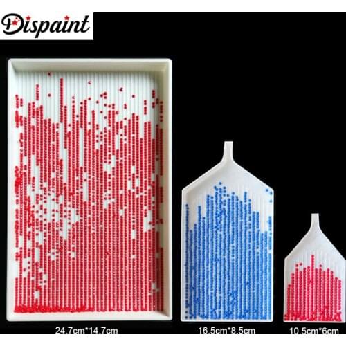 Dispaint Diamond Painting Accessories Large Capacity DIY Tweezers Diamond Plate Handwork Square Round Rhinestone Tray Big Tools