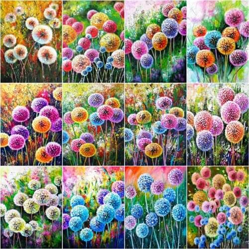 AZQSD Diamond Art Painting Dandeline Picture Of Rhinestones Diamond Embroidery Flower Mosaic Full Square Drill Home Decoration