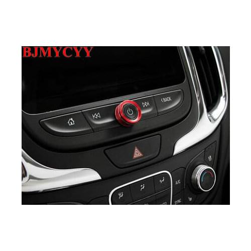 BJMYCYY 1PCS Car navigation control switch knob metal decoration for Chevrolet Equinox 2017 2018