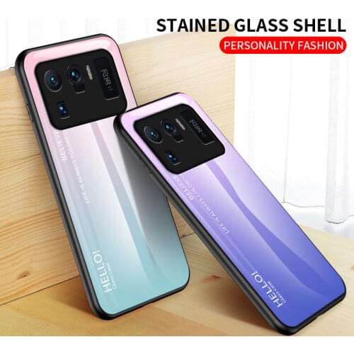Funda For Xiaomi Mi 11 Ultra Case Premium Glass Gradient Case Colorful Frame Cover for Mi 10T Pro Lite Mi 10 10s Note 9 Pro