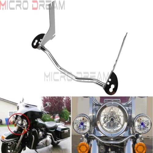 Motorcycle Spotlight Passing Lamp Mounting Bracket Bar Chrome Turn Signal Light Holder For Harley Touring Road King 1996-2013