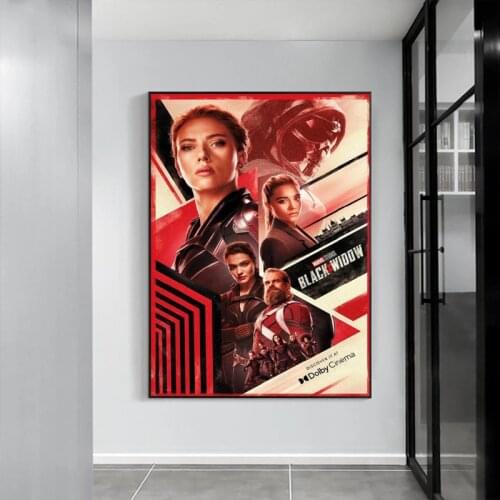 Disney Marvel New Movie Black Widow Canvas Paintings Retro Style Posters and Prints Wall Art Pictures for Living Room Home Decor