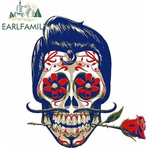 EARLFAMILY 13cm x 11.5cm for Old School Lover Skull Car Sticker DIY Anime Family Kids Room Decoration Custom Printing Decal