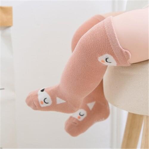 Cartoon Newborn Toddler Print Animal Knee High Sock Baby Girl Boy Socks Anti Slip Cute Cartoon Cat Leg Warmers Infant Warm Long