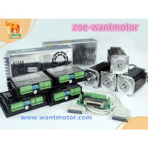 Hot sale!Wantai 4 Axis Nema23 Stepper Motor 57BYGH603 287oz-in 78mm+Driver DQ542MA 4.2A 50V 125Micro US CA JP DE FR IT BE Free
