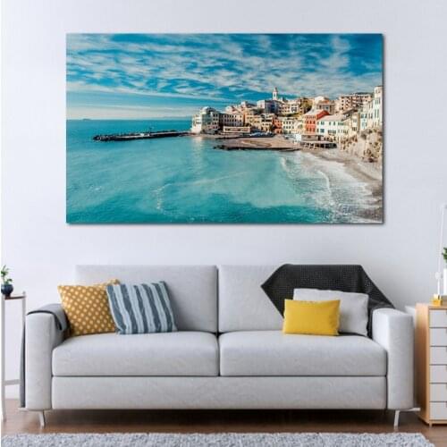 Italy Cinque Terre sea beach awesome light blue sea sky 239FJ Room home wall modern art decor wood frame poster