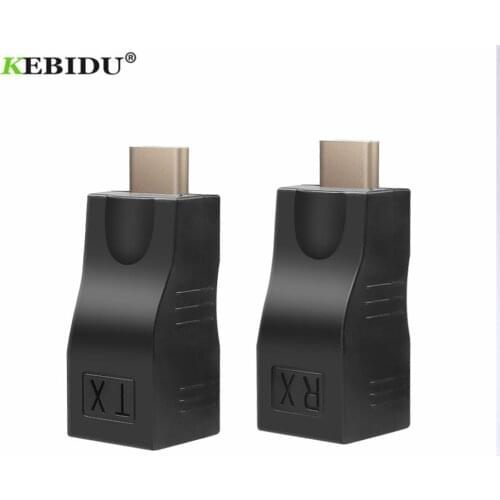 KEBIDU 1080P Extender Over Cat 5E/6 Network To Rj45 Lan Ethernet Adapter 4K RJ45 Ports LAN Network HDMI-compatible Extension