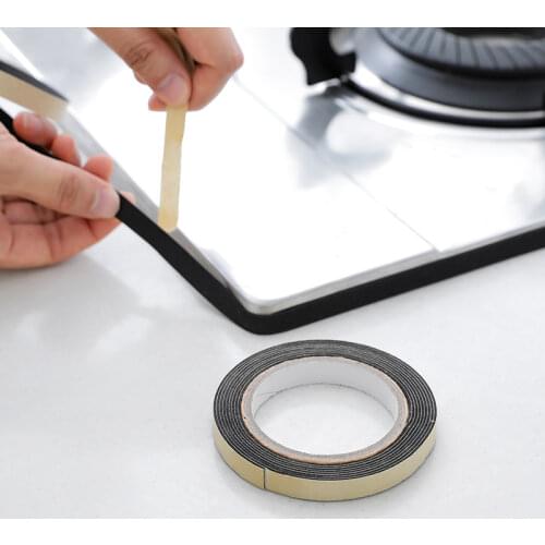 3 Rolls (6 Meters) Cooktop Gap Adhesive Tape Door Window Seal Waterproof Black for Gap Sealing Adhesive Tape Kitchen Accessories
