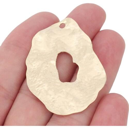 12 x Gold Color Large Open Irregular Shape Charms Pendants for DIY Earrings Jewelry Making Accessories 44x32mm