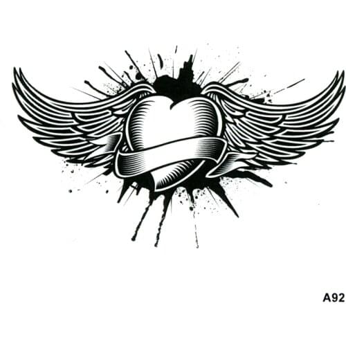 Flying heart Waterproof Temporary Tattoos Men Tatuajes Temporales Sleeve Tatoo Henna Tatuagem kit tattoo henna body Art Tattoo