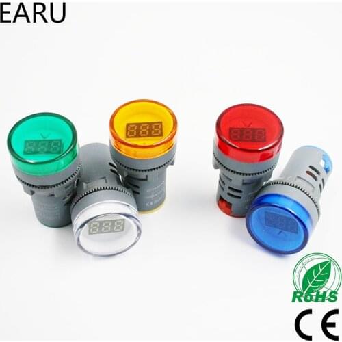 22MM AD16 AD16-22DSV Type AC 60-500V Mini Voltage Meter LED Digital Display AC Voltmeter Indicator Light/Pilot Lamp 110V 220V