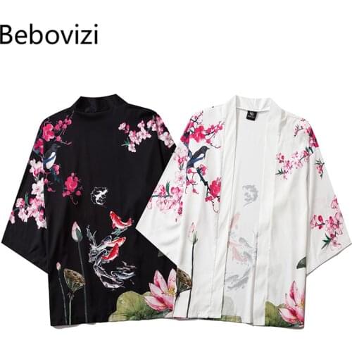Harajuku Chinese Style Painting Costume Male Haori Clothing Summer Kimono Men Japanese Traditional Shirts Male Cardigan Yukata