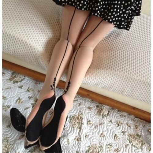 MZ031 2021 New Fashion Sexy Women Ladies Heal Seamed Seam Thigh High Stockings Hose HK for Xmas for women