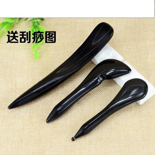 Natural horns ribs stick rod meridian rib facial eye face head body guasha scraping foot cone gua sha plate massage point stick