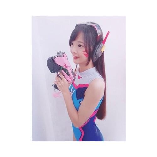 D.Va Gun Headphone for Cosplay Weapon Hana Song D VA Prop Pistol Headset Accessories for Halloween Christmas Gift DVA