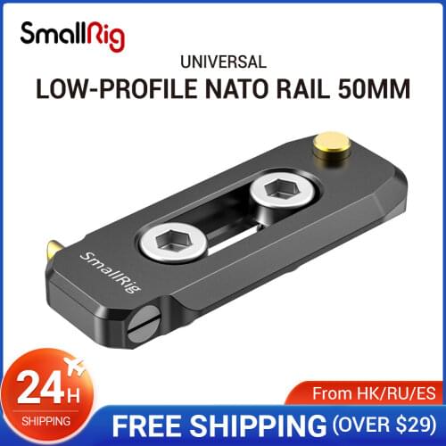 SmallRig Low-profile NATO Rail 50mm Long 6mm Thick Quick Release Nato Rail With 1/4"-20 Mounting Hole For NATO Clamp -2468B