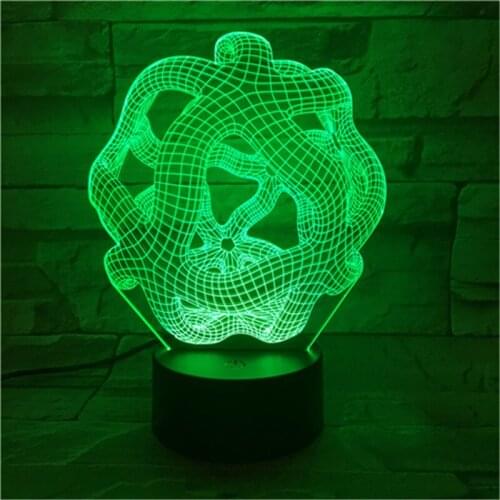 7 Colors 3D LED Night Light Abstract Lamp for Children Sleep Light Boys and Girls Birthday Gift Cartoon Kid Tafellamp 495