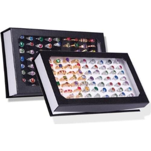 New Hot Velvet Jewelry Jewelry Box Jewelry Organizer Display Storage Glass Cover Holder Rack for Ring Earring