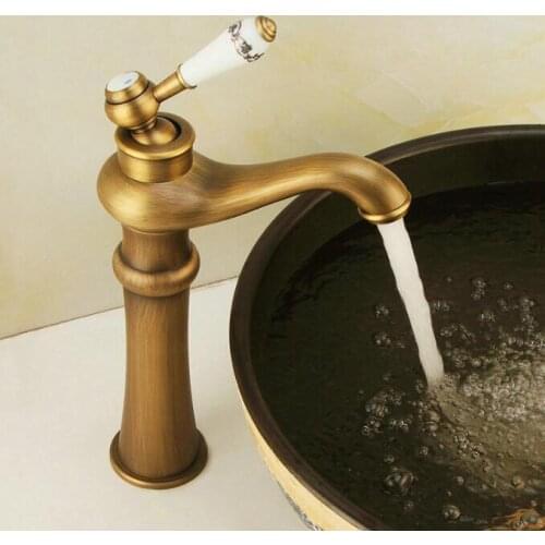 New Arrivals Basin Faucets Brass Hot and Cold Water European Antique Basin Sink Faucet Antique Basin Mixer faucet bathroom