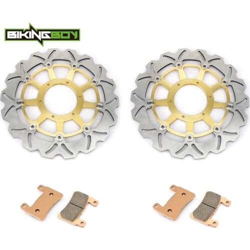 BIKINGBOY Front Brake Discs Disks Rotors Pads For Honda CBR 600 RR 03 04 CBR600RR RR3 RR4 310mm Motorcycle Stainless Steel Set