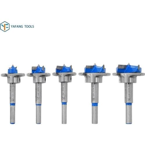 5pcs/set 15mm~35mm Wood Hole Saw Forstner Core Drill Bit Woodworking Hinge Carbide Hole Cutter Self Centering Power Tools