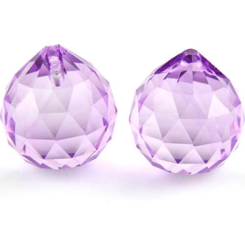 Lilac 15mm-40mm Faceted Balls K9 Crystal Chandelier Parts Prism Lighting Part Hanging Pendant Wedding Decoration