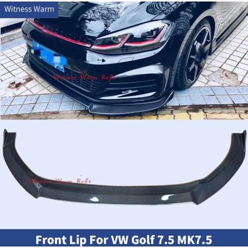 Carbon Fiber/FRP Front Bumper Lip Spoiler for Volkswagen Golf 7.5 MK7.5 GTI R-Line 2018 2019 2020 Front Bumper Lip Splitters