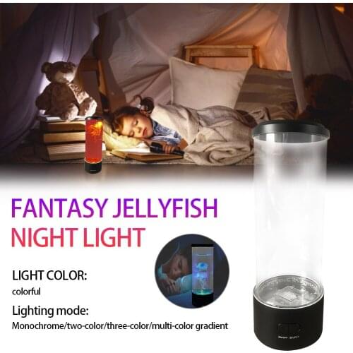 LED Jellyfish Lamp with Color Changing Lights-Artificial Mini Aquarium Night Light Romantic Gift for Home Office Room Desk Decor