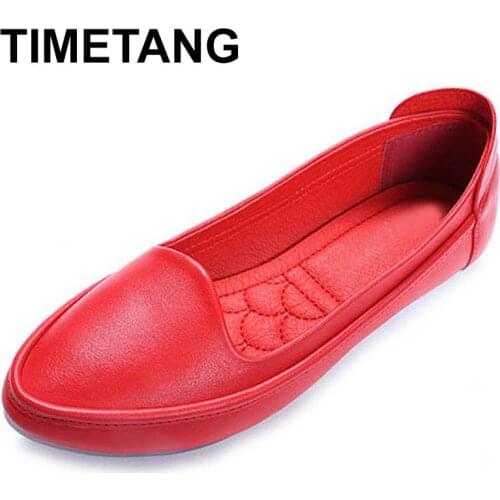 TIMETANG New 2018 Casual Shoes Women Flats Round toe Soft Single Shoes Fashion Brand Womens Loafers C183